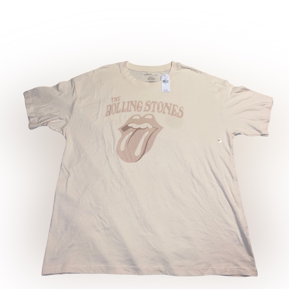 American Eagle Rolling Stones Graphic Tee Shirt Bone Color NWT Size Medium